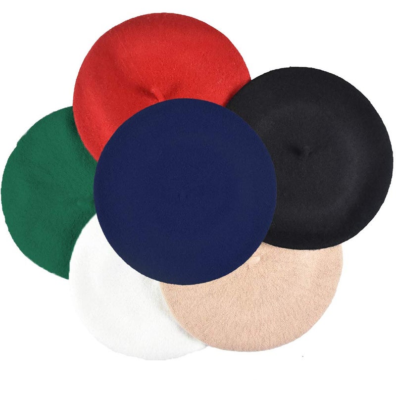 Jolbndcv 6 PCS Beret Hat French Beanie Outdoor Winter Fashion Lady Hat - Image 5